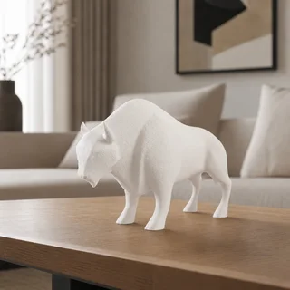 Escultura Bisonte Minimalista 15 cm - Ariz Creativo