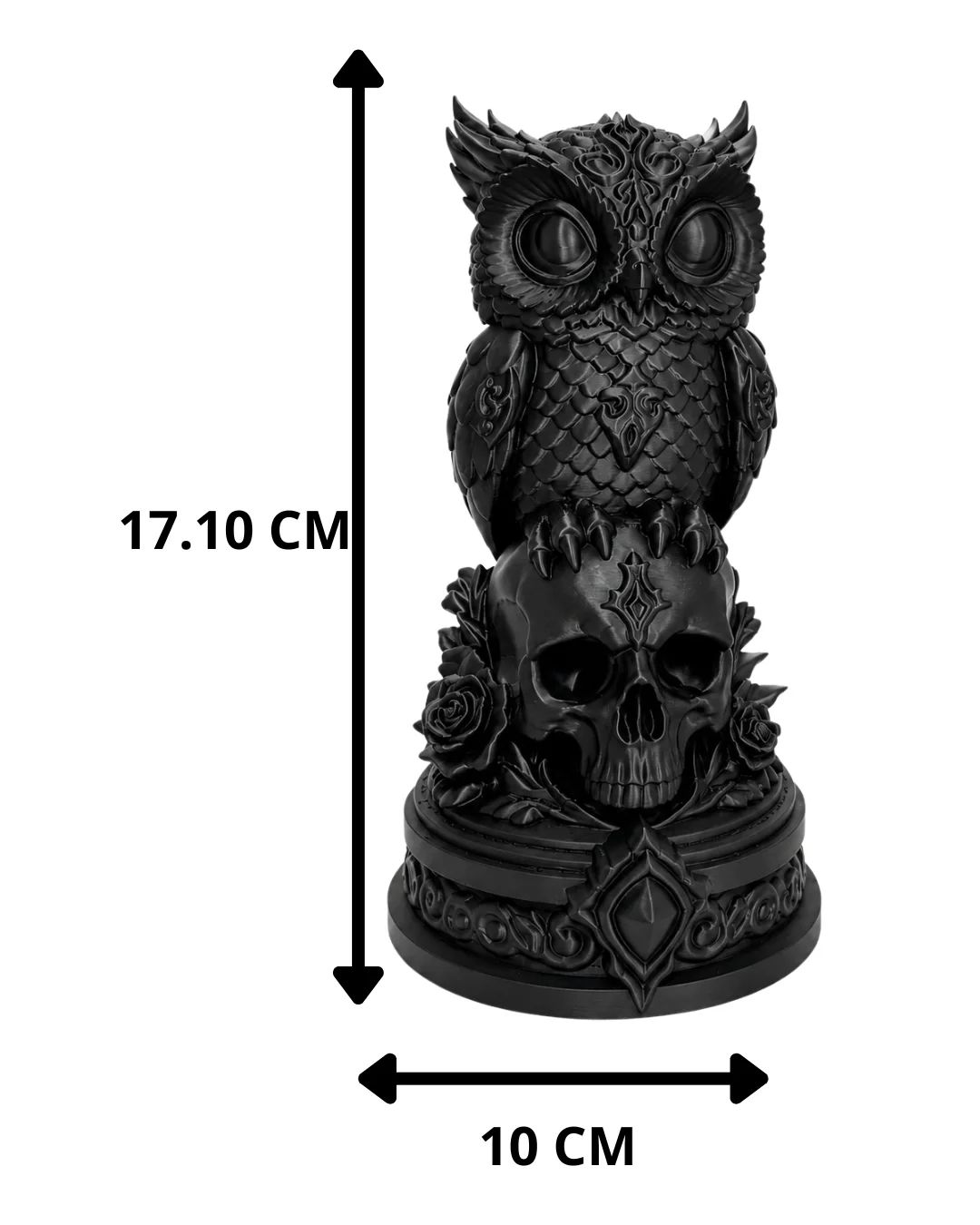 Escultura Búho con Calavera 17 cm - Ariz Creativo
