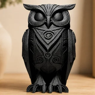 Escultura Búho con Grabados 15 cm - Ariz Creativo