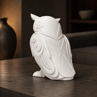 Escultura Búho con Grabados 15 cm - Ariz Creativo