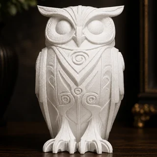 Escultura Búho con Grabados 15 cm - Ariz Creativo