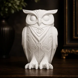 Escultura Búho con Grabados 15 cm - Ariz Creativo