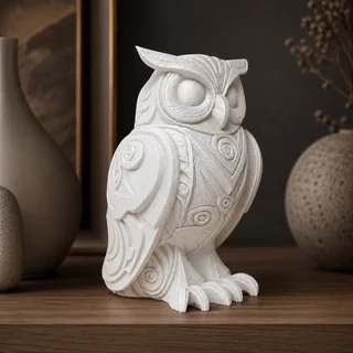 Escultura Búho con Grabados 15 cm - Ariz Creativo