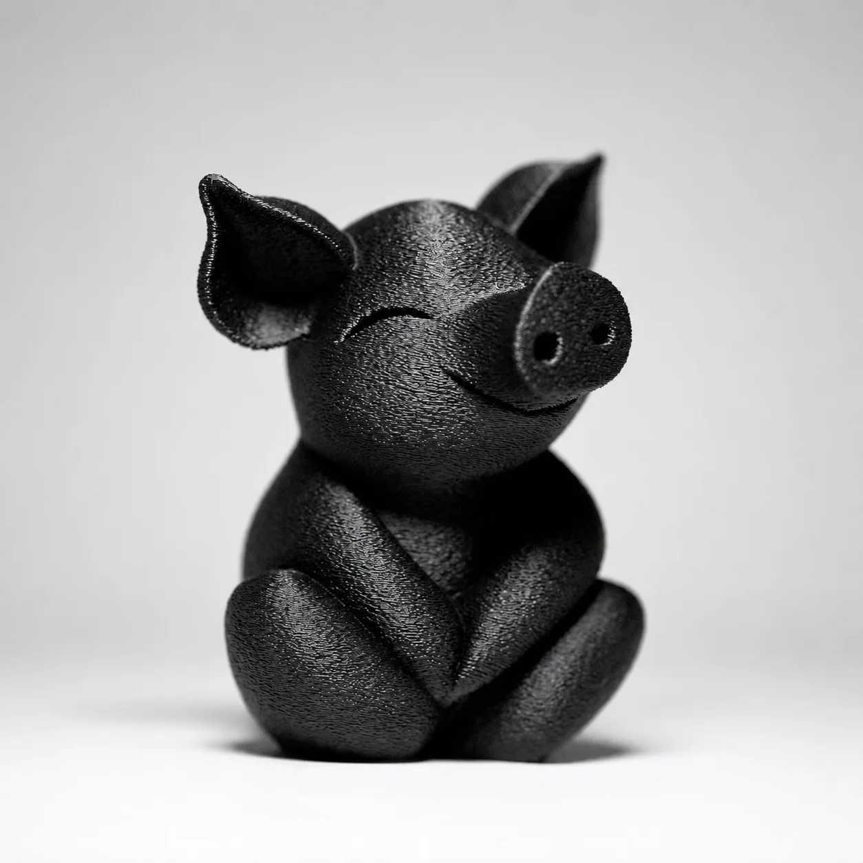 Detalle de Escultura Cerdito Sonriente