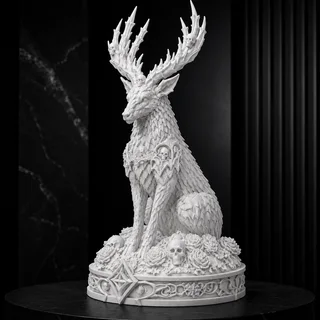 Escultura Ciervo Gótico 17 cm - Ariz Creativo