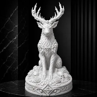 Escultura Ciervo Gótico 17 cm - Ariz Creativo