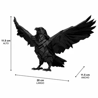 Escultura Cuervo Geométrico 20 cm - Ariz Creativo