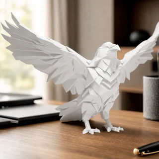 Escultura Cuervo Geométrico 20 cm - Ariz Creativo