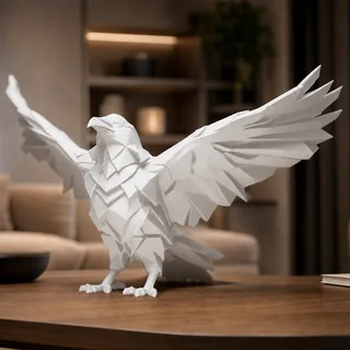 Escultura Cuervo Geométrico 20 cm - Ariz Creativo