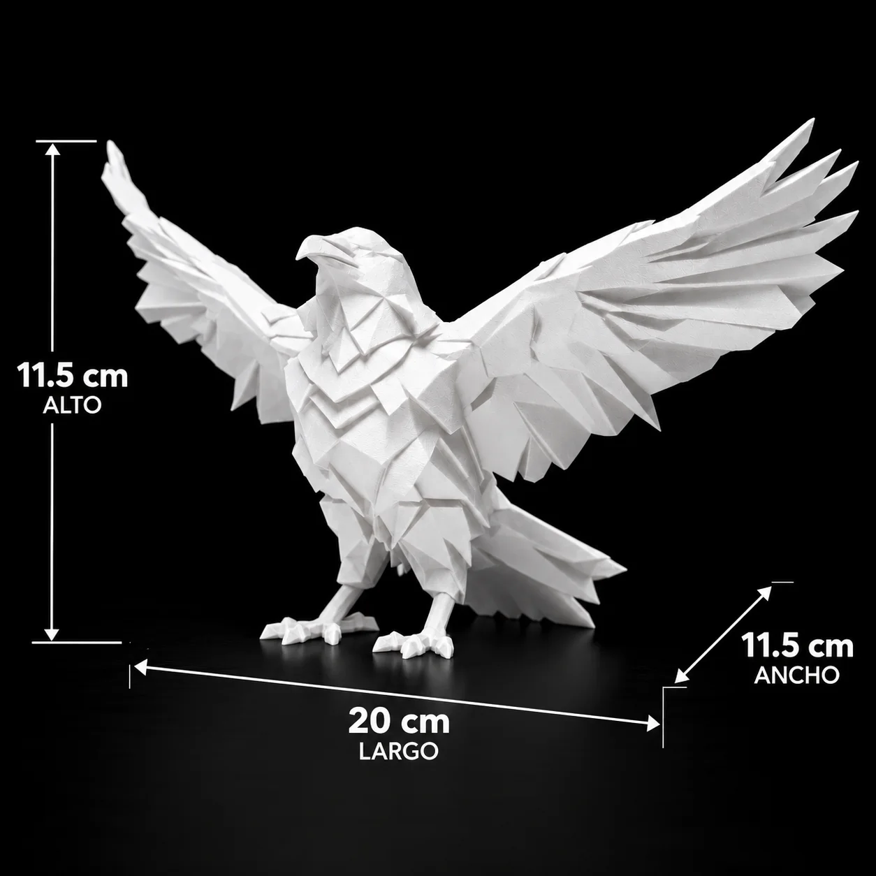 Escultura Cuervo Geométrico 20 cm - Ariz Creativo