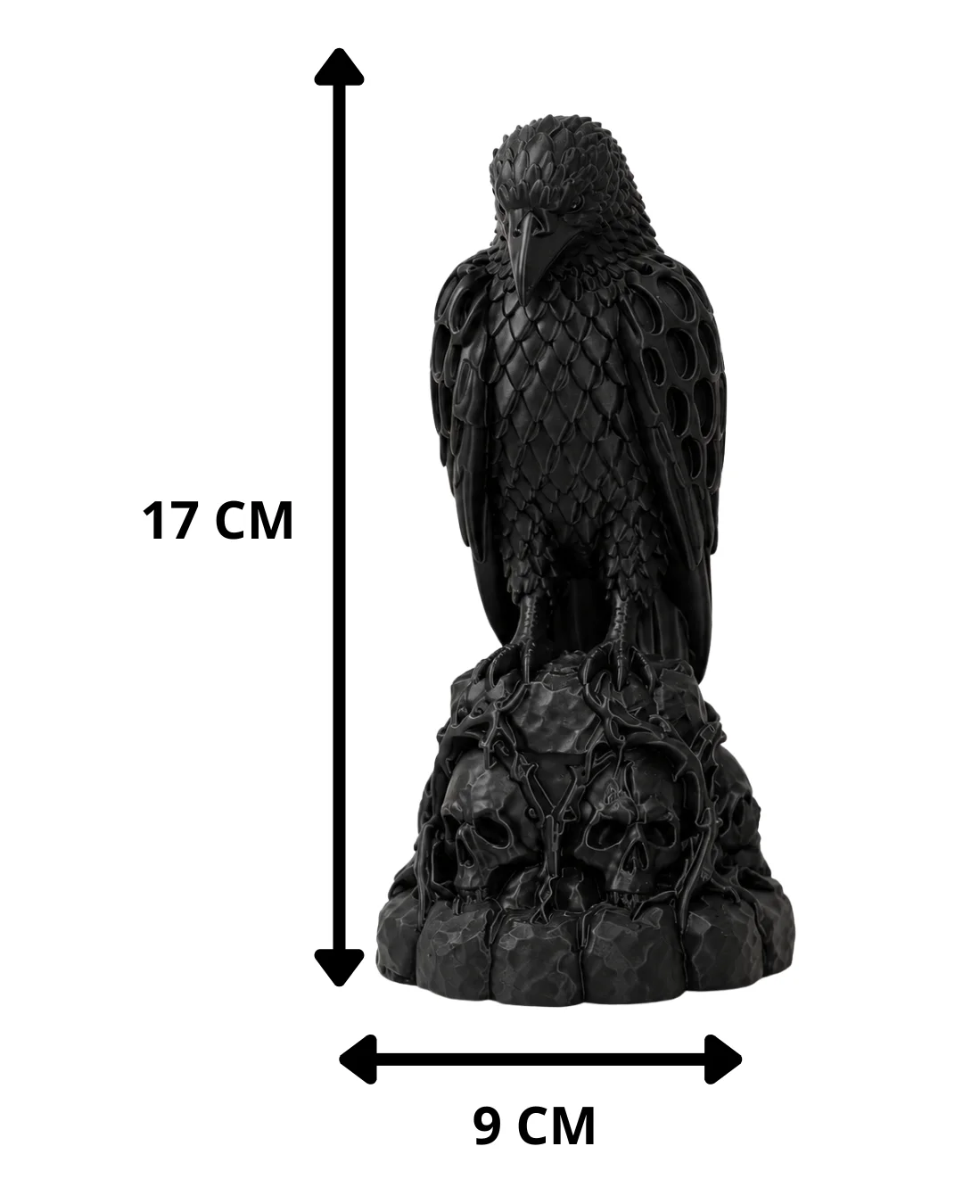 Escultura Cuervo Gótico 17 cm - Ariz Creativo