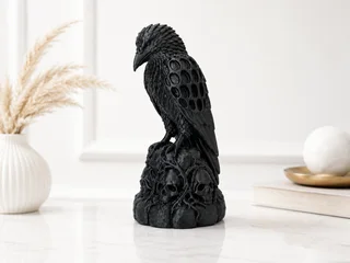 Escultura Cuervo Gótico 17 cm