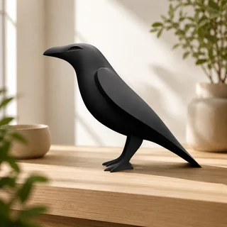 Escultura Cuervo Minimalista 20 cm