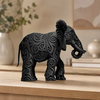 Escultura Elefante con Grabados 15 cm - Ariz Creativo