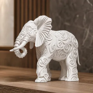Escultura Elefante con Grabados 15 cm - Ariz Creativo