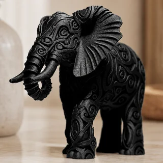 Escultura Elefante con Grabados 15 cm - Ariz Creativo
