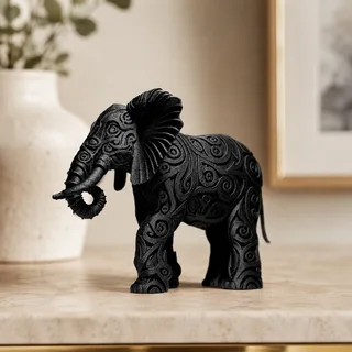 Escultura Elefante con Grabados 15 cm - Ariz Creativo