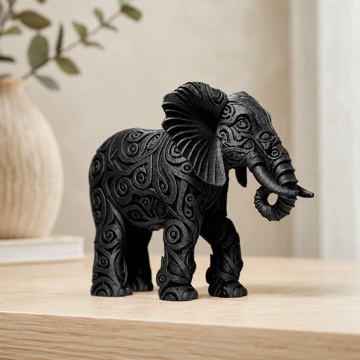 Escultura Elefante con Grabados 15 cm - Ariz Creativo