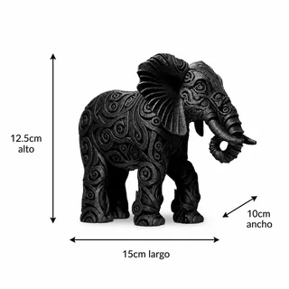 Escultura Elefante con Grabados 15 cm - Ariz Creativo