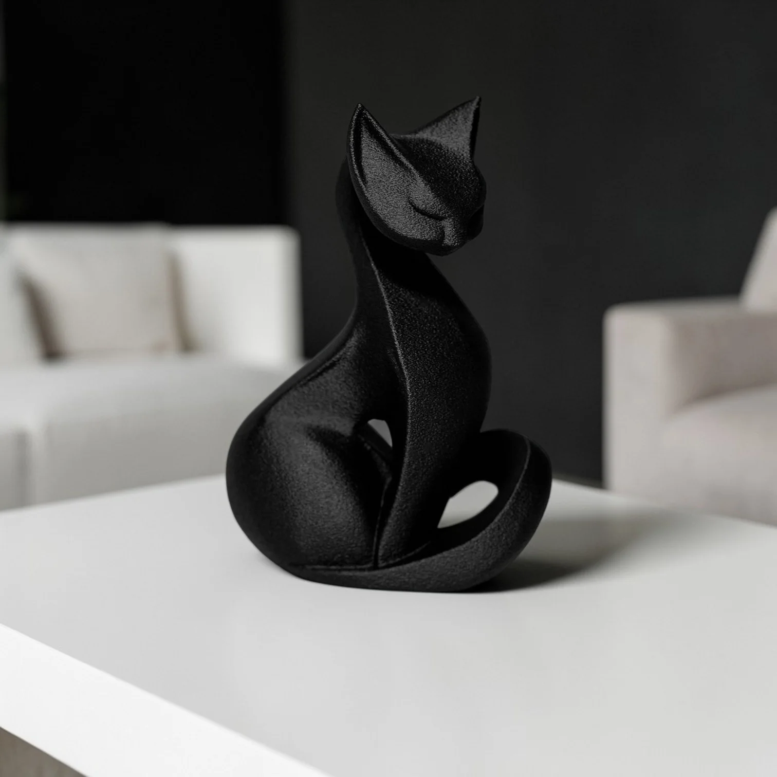 Detalle de Escultura Gato Minimalista 15 cm