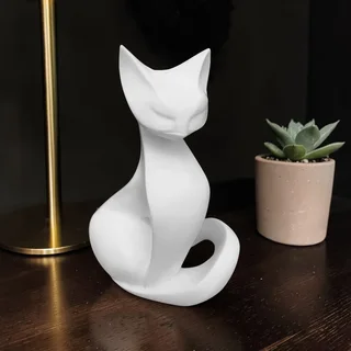 Escultura Gato Minimalista 15 cm - Ariz Creativo