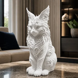 Escultura Gato Rúnico 18 cm - Ariz Creativo