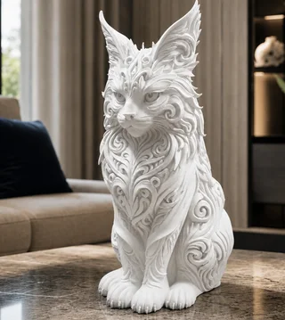 Escultura Gato Rúnico 18 cm - Ariz Creativo