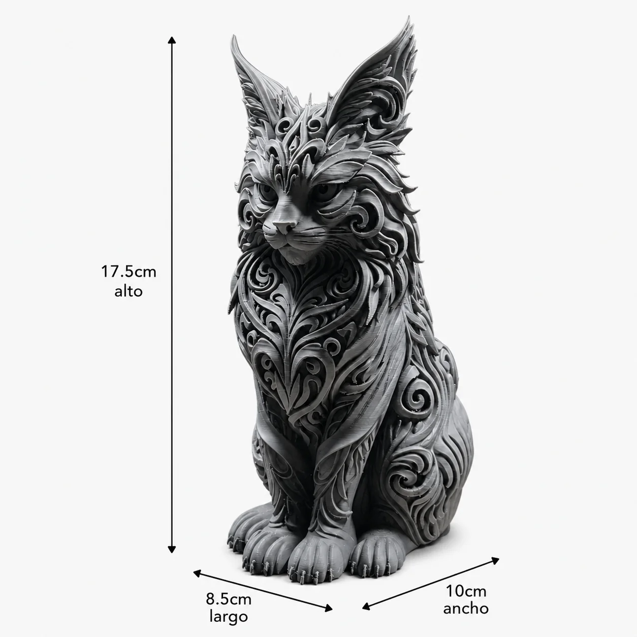 Escultura Gato Rúnico 18 cm - Ariz Creativo
