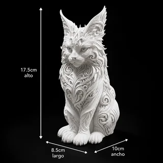 Escultura Gato Rúnico 18 cm - Ariz Creativo