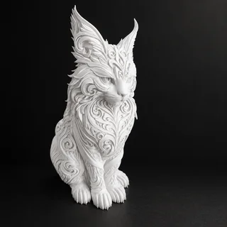 Escultura Gato Rúnico 18 cm - Ariz Creativo