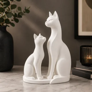 Escultura Gatos Madre e Hija 17 cm - Ariz Creativo