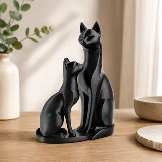 Escultura Gatos Madre e Hija 17 cm - Ariz Creativo
