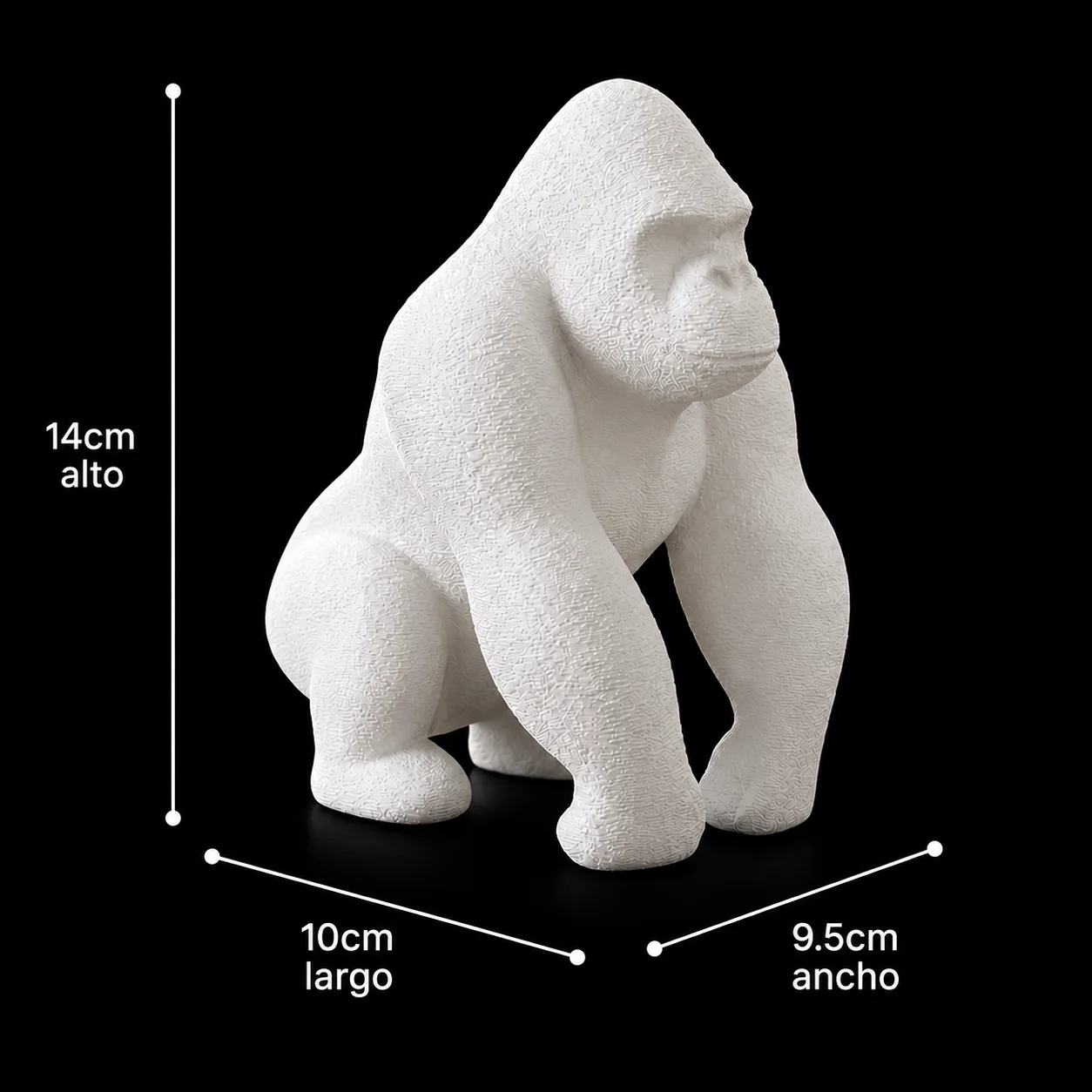Escultura Gorila Minimalista 14 cm - Ariz Creativo