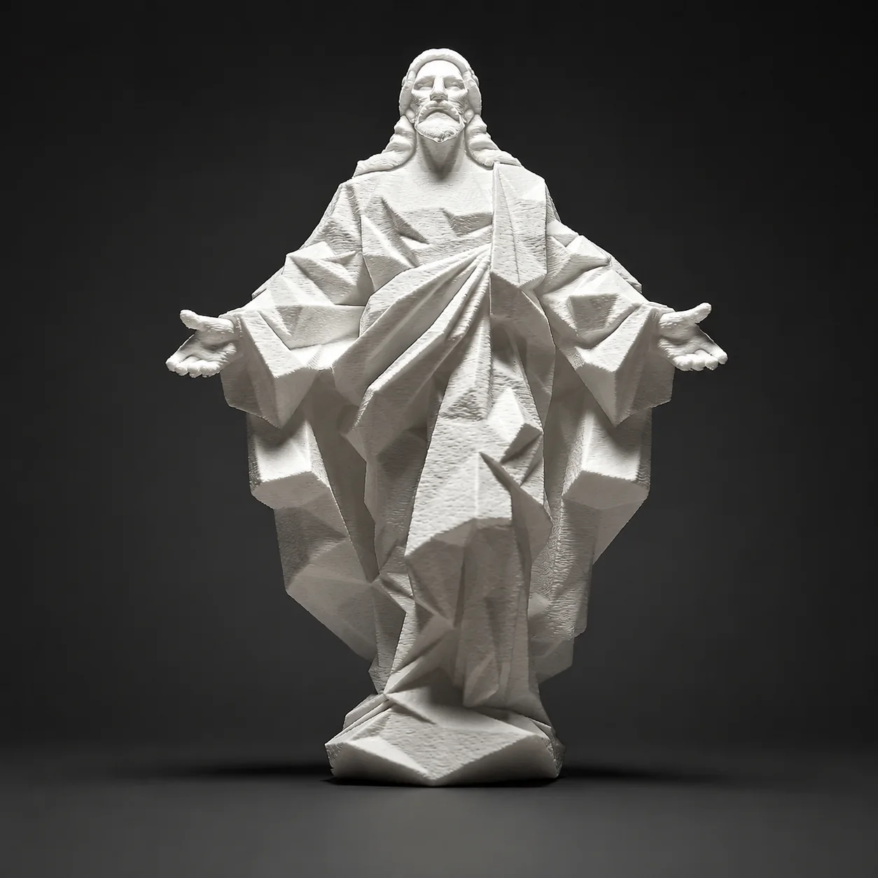 Detalle de Escultura Jesús Geométrica