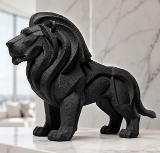 Escultura León Acabado Roca - Ariz Creativo