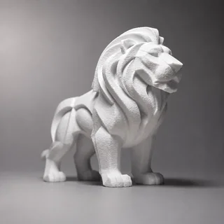 Escultura León Acabado Roca - Ariz Creativo