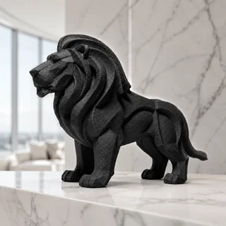 Escultura León Acabado Roca - Ariz Creativo