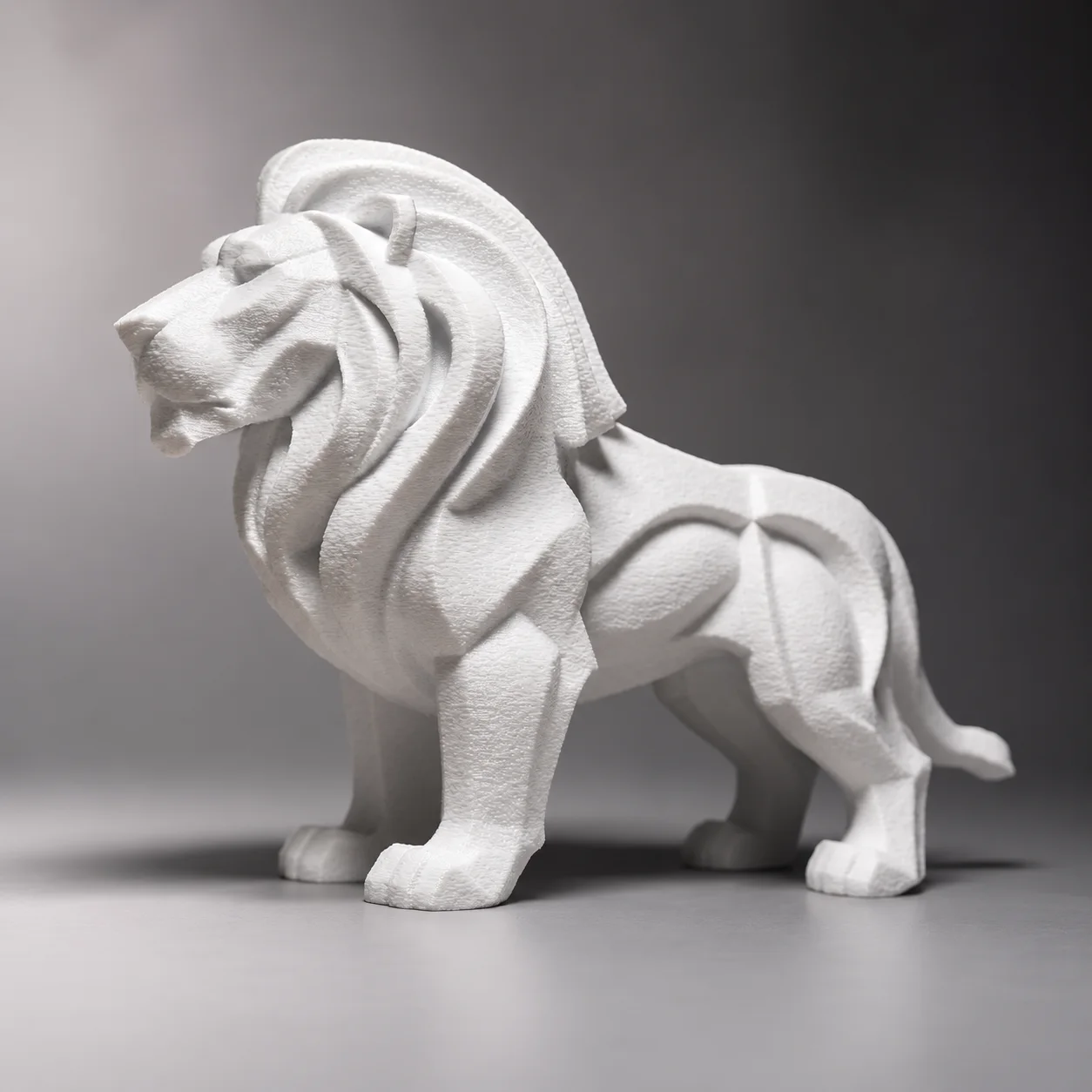 Detalle de Escultura León Acabado Roca