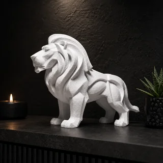 Escultura León Acabado Roca - Ariz Creativo