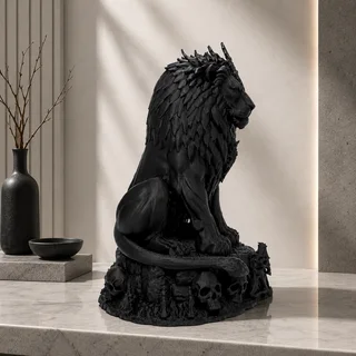 Escultura León con Calaveras 17 cm - Ariz Creativo