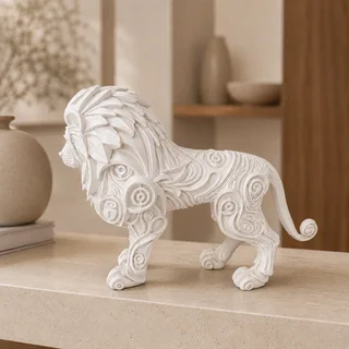 Escultura León con Grabados 15 cm - Ariz Creativo