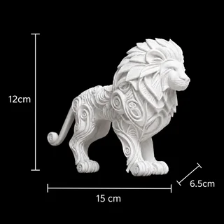 Escultura León con Grabados 15 cm - Ariz Creativo