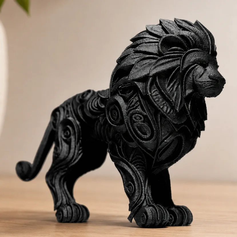 Escultura León con Grabados 15 cm - Ariz Creativo
