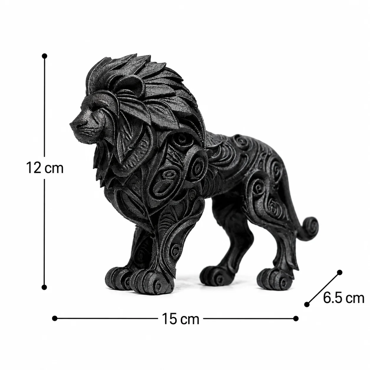 Escultura León con Grabados 15 cm - Ariz Creativo