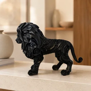 Escultura León con Grabados 15 cm - Ariz Creativo