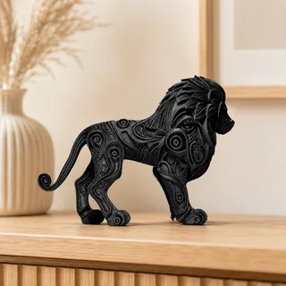 Escultura León con Grabados 15 cm - Ariz Creativo