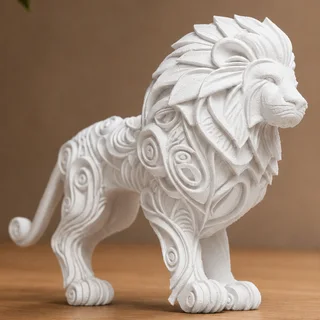 Escultura León con Grabados 15 cm - Ariz Creativo