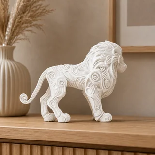 Escultura León con Grabados 15 cm - Ariz Creativo