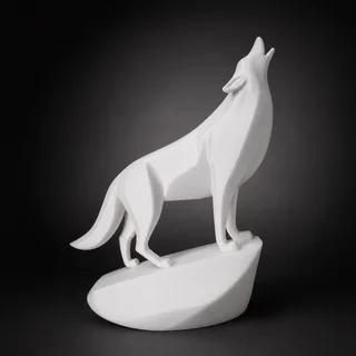Escultura Lobo Aullador 15 cm - Ariz Creativo