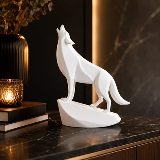 Escultura Lobo Aullador 15 cm